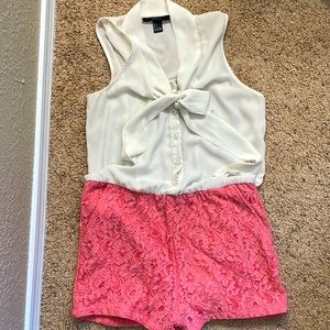 White and Pink Romper